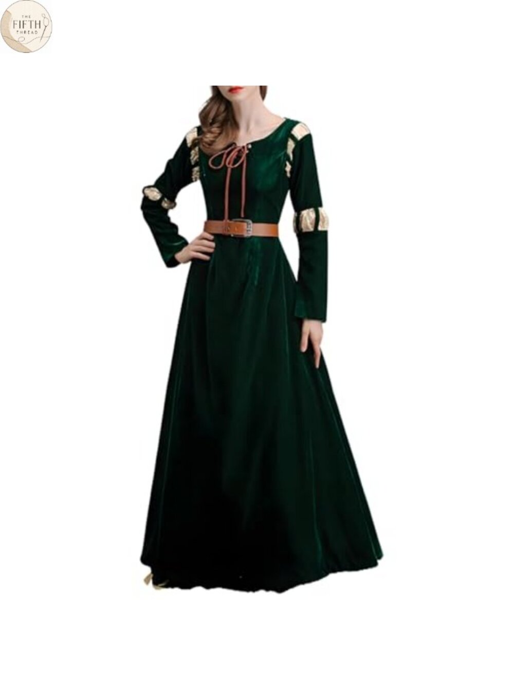 Renaissance Medieval Maxi Dress Velvet Polyester Cosplay Costume